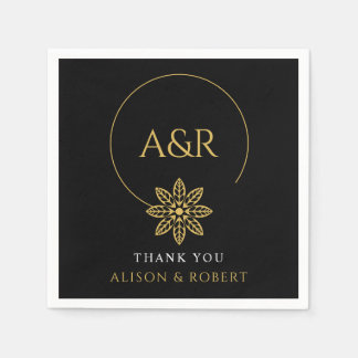 Elegant jewelry inspired frame & initials wedding napkins
