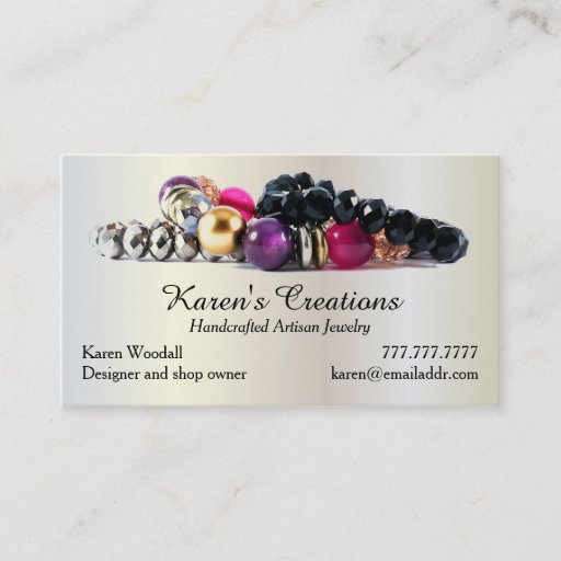 Customizable Elegant Jewelry or Jewellery Designer Maker Double-Sided Standard Business Cards (Pack Of 100)