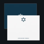 Elegant Jewish Star of David Note Card<br><div class="desc">This beautifully designed personalized note card features the timeless Star of David,  making it perfect for Jewish holidays,  bar or bat mitzvah thank-you notes,  or everyday messages with meaning. Printed on premium paper with customizable name detail,  this card blends tradition with elegant simplicity—ideal for heartfelt expressions and spiritual occasions.</div>