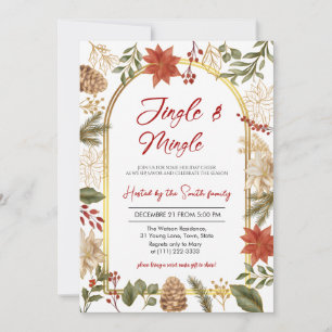 Elegant Jingle and Mingle Holiday Christmas Party Invitation