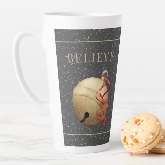 Elegant Jingle Bell, BELIEVE with Snow Latte Mug (In Situ)