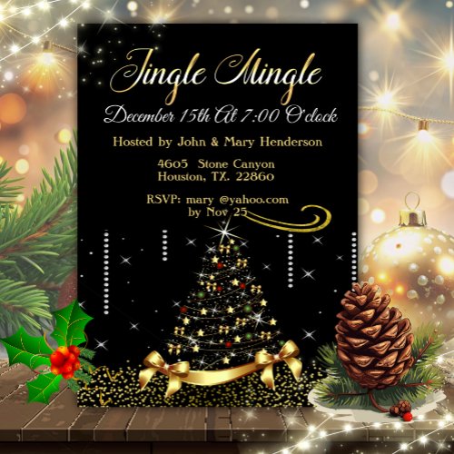 Elegant Jingle Mingle Christmas  Invitation