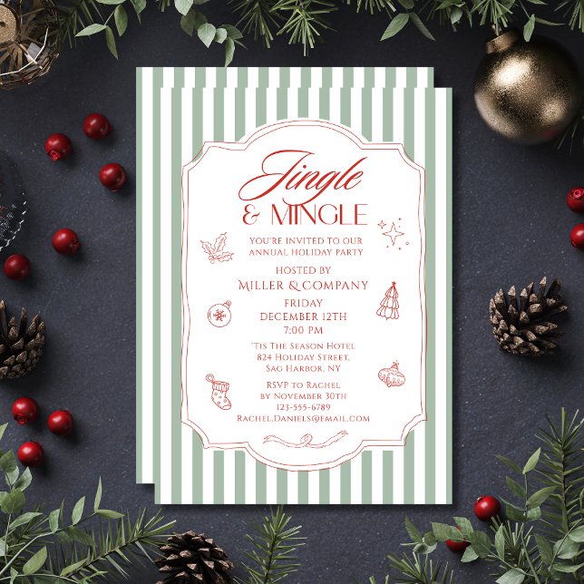 Elegant Jingle & Mingle Corporate Christmas Party Invitation (Creator Uploaded)