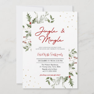 Elegant Jingle & Mingle Holiday Christmas Party Invitation