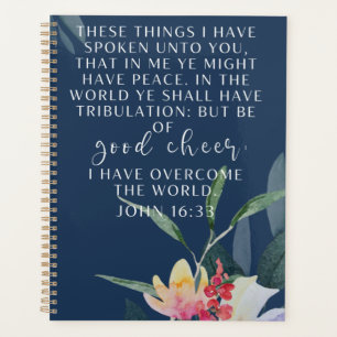 Elegant John 16:33 Bible Verse Quote Christian Planner