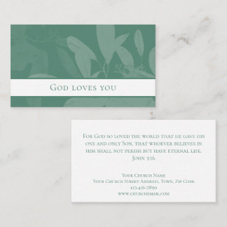Elegant John 3:16 Custom Bible Scripture Church Business Card