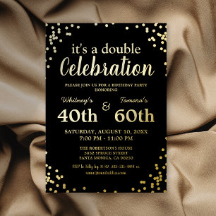 Elegant Joint Birthday Party Foil Invitation