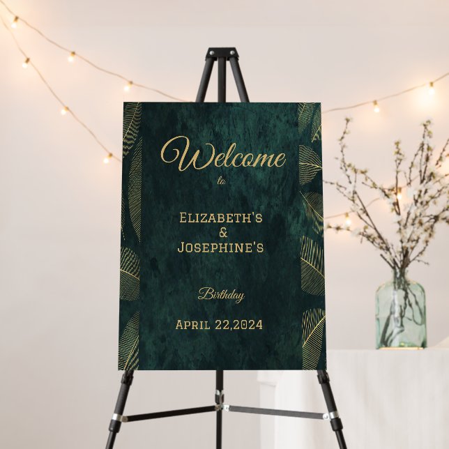 Elegant Joint Double Birthday  Twin Poster (In Situ (Stand))