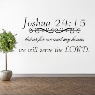 Elegant Joshua 24 Bible Quote Wall Decal