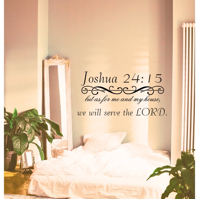 Elegant Joshua 24 House Blessing Prayer Wall Decal (Creator Uploaded)