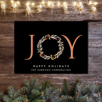 Elegant Joy Christmas Corporate Holiday Card by JulieHortonDesigns at Zazzle