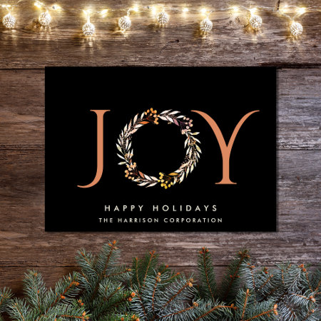 Elegant Joy Christmas Corporate Holiday Card