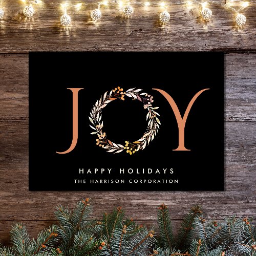 Elegant Joy Christmas Corporate Holiday Card