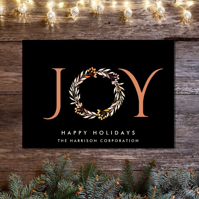 Elegant Joy Christmas Corporate Holiday Card (Spread the joy of the season and strengthen business relationships with our elegant holiday card)