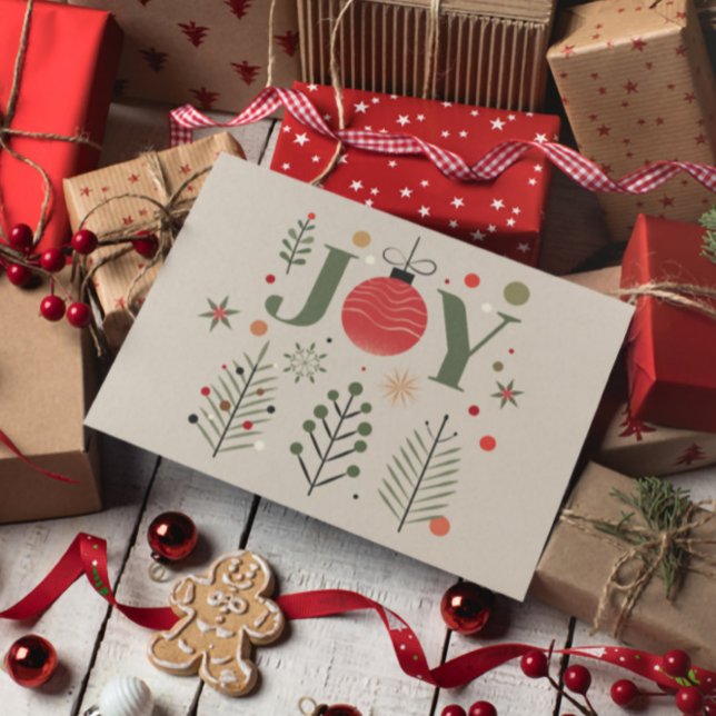 Elegant Joy Christmas Greeting Postcard (Creator Uploaded)