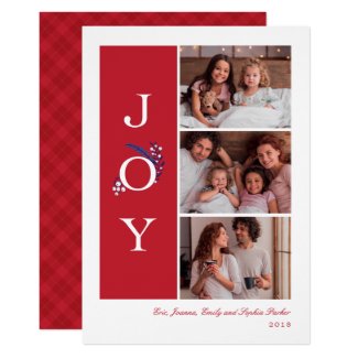 Elegant Joy Holiday Multi Photo Card