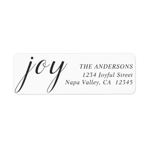 Elegant Joy Return Address Label
