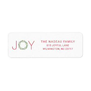 Christmas Wreath Return Address Labels | Zazzle