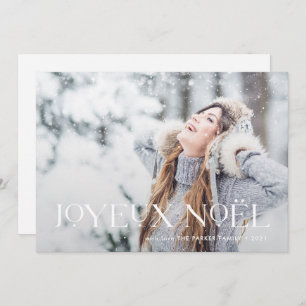 Elegant Joyeux Noel One Photo Christmas Holiday Card