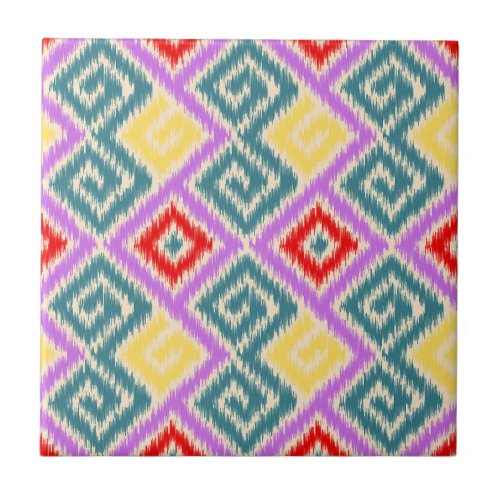 Elegant joyful Mexican ikat pattern Kitchen Purple Ceramic Tile