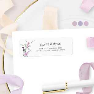 Elegant Joyful Pastel Floral Wedding Address Label