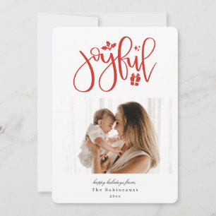 Elegant Joyful Photo Holiday Card