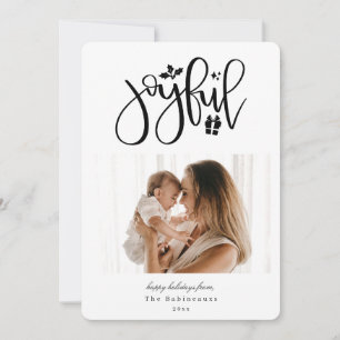 Elegant Joyful Photo Holiday Card