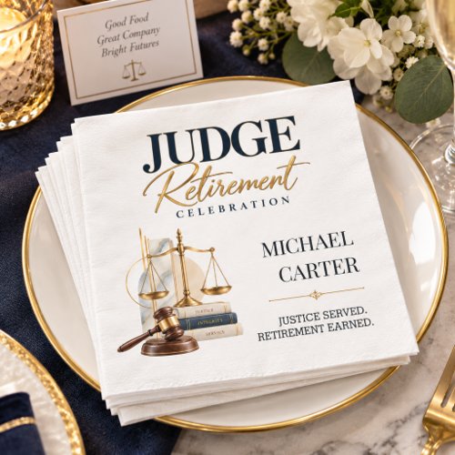 Elegant Judge Retirement Party Celebration Napkins