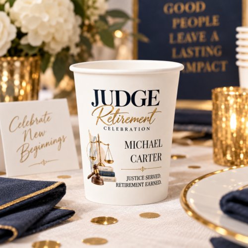 Elegant Judge Retirement Party Celebration Paper Cups
