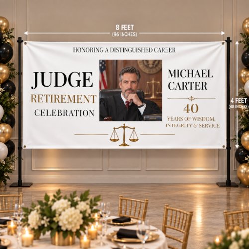 Elegant Judge Retirement Photo Years of Service Banner