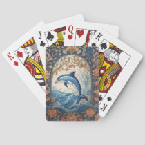 Elegant Jumping Dolphin William Morris Inspired Poker Cards