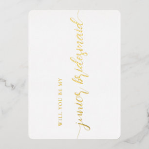 Elegant Junior Bridesmaid Proposal Gold Foil Card