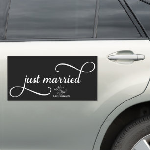 Elegant Just Married Car Magnet