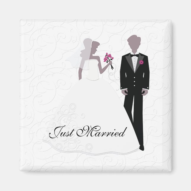Elegant Just Married Magnet (Front)