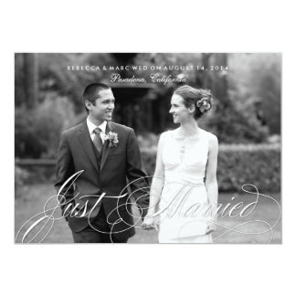 Elegant Just Married Photo Marriage Announcement