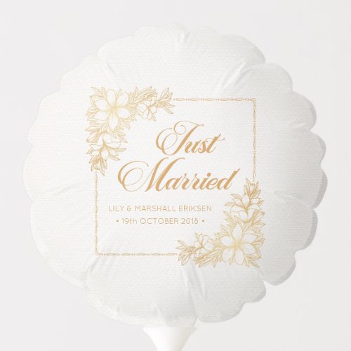 Elegant Just Married Wedding  Balloon