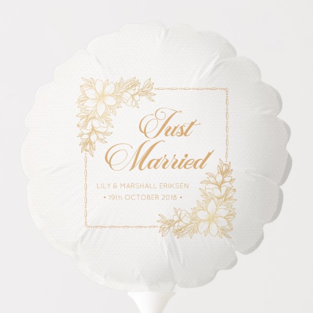 Elegant Just Married Wedding | Balloon (Back)