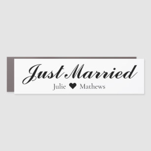 Elegant Just Married Wedding Car Magnet