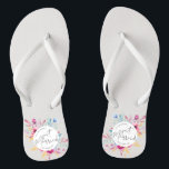 Elegant Just Married Wedding | Flip Flops<br><div class="desc">For further customization, please click the "Customize" button and use our design tool to modify this template. If the options are available, you may change text and image by simply clicking on "Edit/Remove Text or Image Here" and add your own. If you wish to have this design added to a...</div>