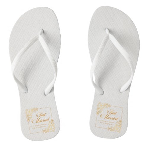 Elegant Just Married Wedding  Flip Flops