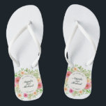 Elegant Just Married Wedding Flip Flops<br><div class="desc">For further customization,  please click the "Customize" button and use our design tool to modify this template. If the options are available,  you may change text and image by simply clicking on "Edit/Remove Text or Image Here" and add your own. Designed by Freepik.</div>