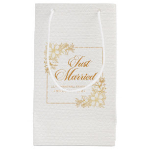 Elegant Just Married Wedding Gift Bag