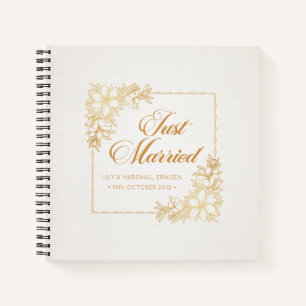Elegant Just Married Wedding   Guestbook Notebook