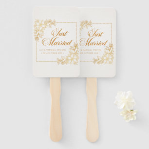 Elegant Just Married Wedding Hand Fans