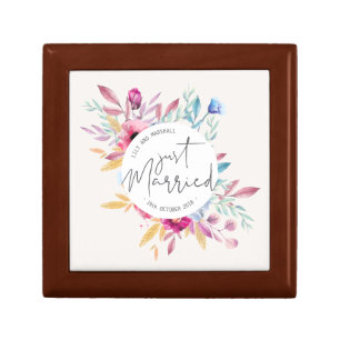 Elegant Just Married Wedding Keepsake Box