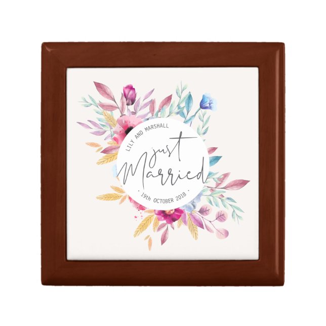 Elegant Just Married Wedding | Keepsake Box (Front)