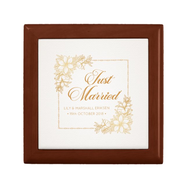 Elegant Just Married Wedding | Keepsake Box (Front)