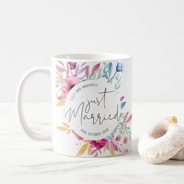 Elegant Just Married Wedding | Mug (With Donut)