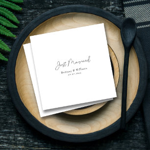 Elegant 'Just Married' Wedding - Personalized Napkins