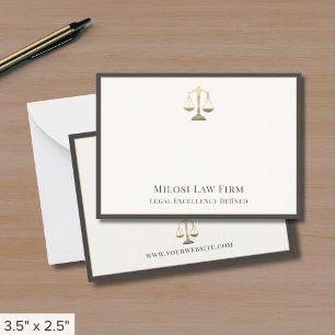 Elegant Justice Scale Legal Note Card
